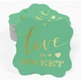 thumbnail image 2 of Inkdotpot Real Gold Foil Bracket Shape Paper Hang Tags Love Is Sweet Wedding Favor Tags Pack Of 100, 2 of 6