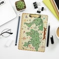 thumbnail image 7 of FMSHPON Vintage World Map Trees Mountains Clipboard Hardboard Wood Nursing Clip Board and Pull for Standard A4 Letter 13x9 inches, 7 of 7