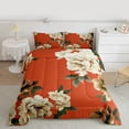 thumbnail image 3 of Feelyou Vintage Orange Floral Bedding Comforter Set, Western Rustic Flower Twin Comforter Sets, French Fashion Style Reversible Bedding Set, Super Cozy Room Decor, 2pcs, 3 of 9