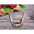 thumbnail image 5 of 7mm Cushion Cut Split Shank Promise Ring 2.05 Carat Champagne Diamond Moissanite Engagement Ring Anniversary Gift On 10k Rose Gold Art Deco Halo Design, 5 of 5