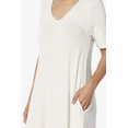 thumbnail image 5 of TheMogan Women's S~3X Soft Jersey Oversized V-Neck Short Sleeve Maxi Dress W Pocket, 5 of 6