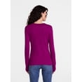 thumbnail image 4 of Scenario Women's and Women's Plus Rib Tee with Long Sleeves, Sizes XS-4X, 4 of 6