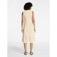 thumbnail image 3 of Time and Tru Women's Cotton Sleeveless Tiered Midi Dress, Sizes XS-XXXL, 3 of 5