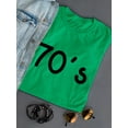 thumbnail image 3 of 70 'S Decade Graphic Design Women Kelly Green T-Shirt, Female Small, 3 of 4