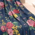 thumbnail image 3 of Pioneer Flower Blanket,Comfortable Soft Flannel Throw Blanket,All Season,Warm Lightweight Blankets for Sofa Bed Couch Living Room Chair,40"x50"(100x130cm), 3 of 4