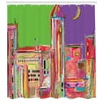 thumbnail image 3 of Ambesonne Fine Art Shower Curtain, Pastel Sky Town, 69"Wx70"L, Multicolor, 3 of 3