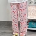thumbnail image 1 of Sanrio-pantalones de dormir con dibujos animados para mujer, calzas suaves de Hello Kitty, My Melody Kuromi, informales, para el hogar, Kawaii, regalo de cumpleaños, 1 of 4