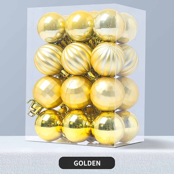24pcs Christmas Balls Set, CXALSSY Unbreakable Christmas Balls on Sale, Gold High-Gloss XMAS Tree Ball, XMAS Balls Ornaments Decorations