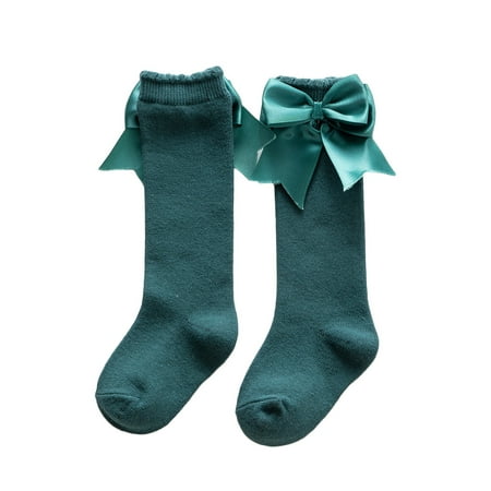 

Bmnmsl Baby Below Knee Socks Bow Decor Stockings Breathable Clothing Accessory