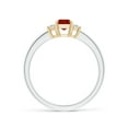 thumbnail image 2 of ANGARA Natural Ruby and Diamond Three Stone Ring in 14K White & Yellow Gold for Women (Size-6x4mm) | July Birthstone, Birthday, Anniversary, Jewelry Gift for Women | Natural Ruby Ring, 2 of 10