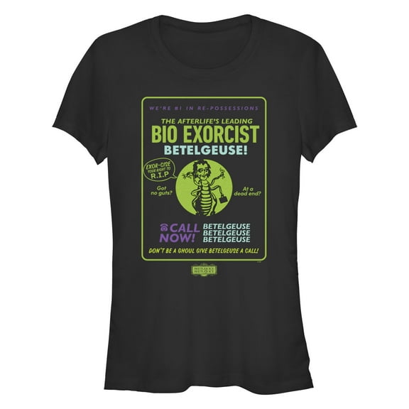 Junior's Beetlejuice Beetlejuice The Afterlife's Leading Bio Exorcist  Graphic T-Shirt