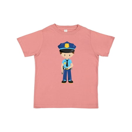 

Inktastic Policeman Police Officer Cop Brown Hair Gift Toddler Boy Girl T-Shirt
