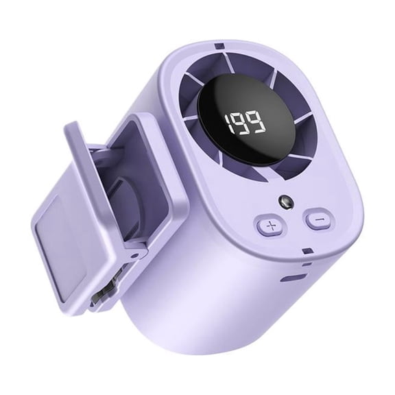 Car Clip Fan Rechargeable Portable Air Conditioning Fan with LED Display 360° Rotation