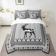 thumbnail image 2 of Manfei Wild Deer Silhouette 7 Pieces Bedding Comforter Set,Jungle Animal Full Bedding Set,Retro Aztec Geometric Fitted Sheet Flat Sheet For Kids,Ultra Soft Home Decor, 2 of 8