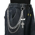 thumbnail image 4 of Multilayered Pants Chain Metallic Punk Crossed Pendant Jeans Chain Decorative Hiphop Waist Chain 2000s Waist Body Jewelry, 4 of 9