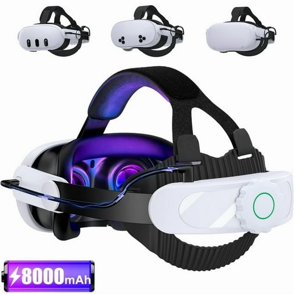 Enhanced Head Strap for Meta Quest 2/3/3S VR with 8000mAh Rechargeable Battery Pack