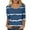 Multicolor, variant on fatyb 3/4 Length Sleeve Tops for Women Striped Crew Neck Casual Tshirts Print Womens Loose Blouses Tee