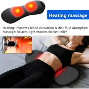 Triple Fusion Back Massager with Heat & Electric Traction, 3-in-1 Deep Tissue Massage for Sciatica and Lower Back Pain Relief, Portable Lumbar Support Pillow