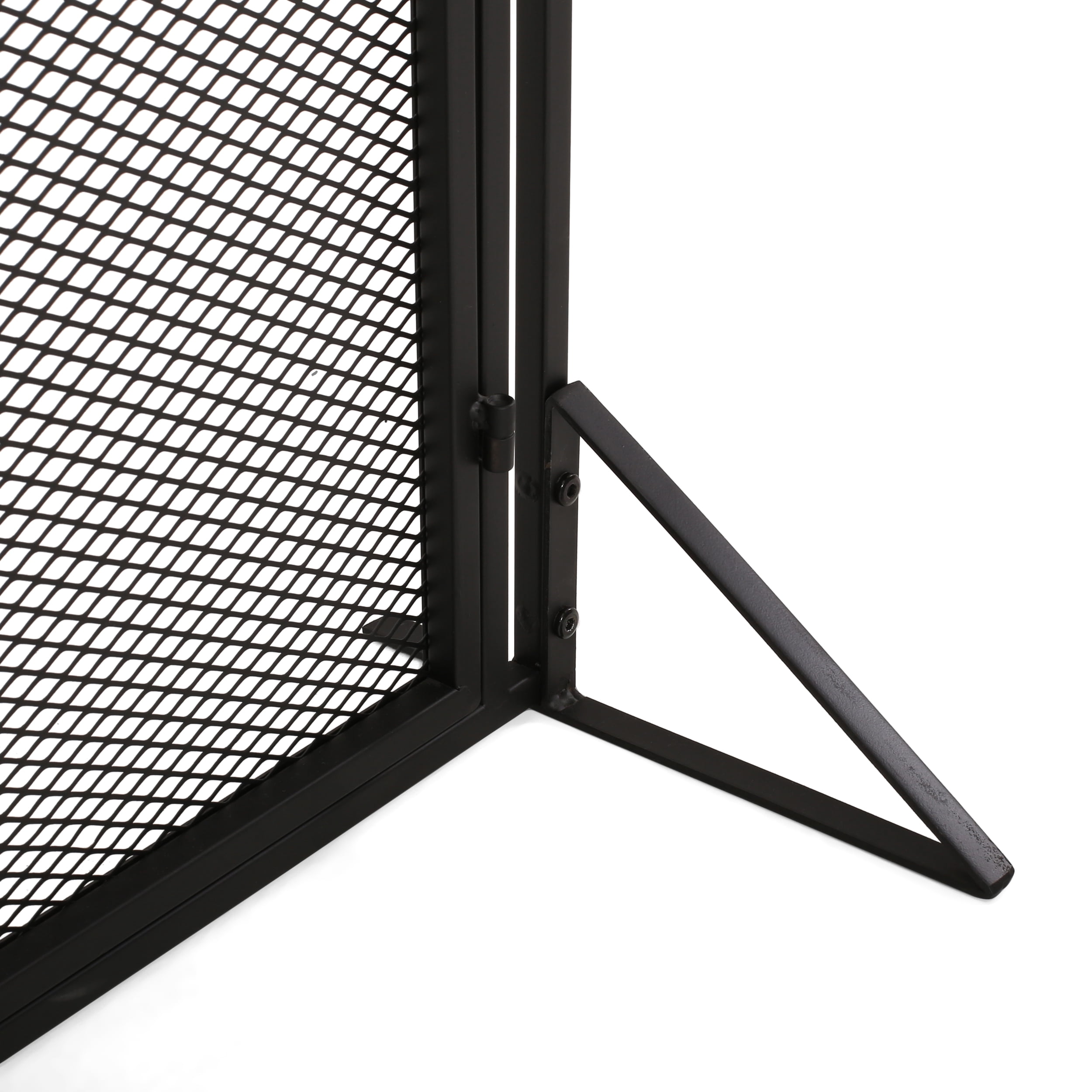 Noble House Cartwright Iron Fireplace Screen, Matte Black