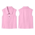 thumbnail image 7 of VBVC Women's Sleeveless Peter Pan Collar Shirt, Ladies' Breathable Button Down Tank Top, Casual Solid Color V-Neck Blouse For Women,Pink,S-3XL, 7 of 7