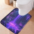 thumbnail image 6 of 2 Piece Soft Bathroom Rug Set Purple Neon Waterfall Bath Mat and U-Shaped Toilet Contour Rug (16"x24"+20"x24"), 6 of 7