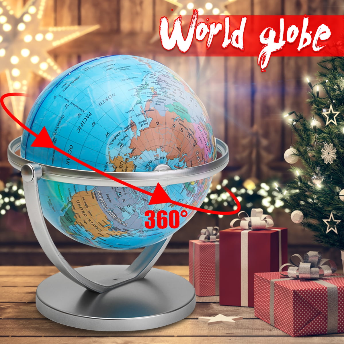 Details about   360 Degree Rotating Globes Earth Ocean Globe World Geography Map Table Desktop 