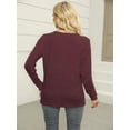 thumbnail image 4 of Women Long Sleeve Crew Neck Slim Fit Stretchy Layer T Shirts Tops, 4 of 6