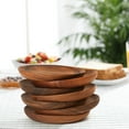 thumbnail image 4 of Wooden Dinner Plates Set of 7, Round Wood Serving Tray Wooden Plates for Eating Salad Fruit Food Dishes Platter Boards Plate Cheese Serving Board Serving Platters, 4 of 9