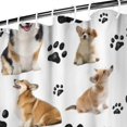thumbnail image 3 of Corgi Dog and Footprints Shower Curtain 84"x72" ,Bathroom Decorative Shower Curtains Set with 12 Hooks,Modern Waterproof Washable Shower Curtain, 3 of 6