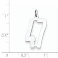 thumbnail image 2 of Beautiful Sterling Silver Rhodium-plated Small Elongated Pol Number 47 Charm, 2 of 2