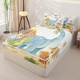 thumbnail image 2 of Homewish Cute Dino Family Zipper Twin Comforter Sets with Fitted Sheet and 2 Pillowcases,Jungle Animals Zipper Bedding Set,Polkadot Reversible,4pcs, 2 of 8