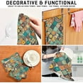 thumbnail image 7 of SKYSONIC 4 Pack Mexican Talavera Mandala Kitchen Dish Towels,Dishcloths,Hand Towels, Tea Towels,18" x 28", 7 of 7