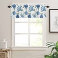 thumbnail image 2 of Blue Flowers Kitchen Valances for Windows 42x12 Inch Kitchen Curtains Valances Rod Pocket Simple Farmhouse Botanical Floral Leaves Bathroom Window Valances for Window Treatment Decor, 2 of 6