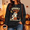 thumbnail image 2 of Sweatshirt for Women Spooky Season Sweatshirt Halloween Crewneck Sweatshirt Graphic Lightweight Pullover Tops Fall Sweatshirt, 2 of 5