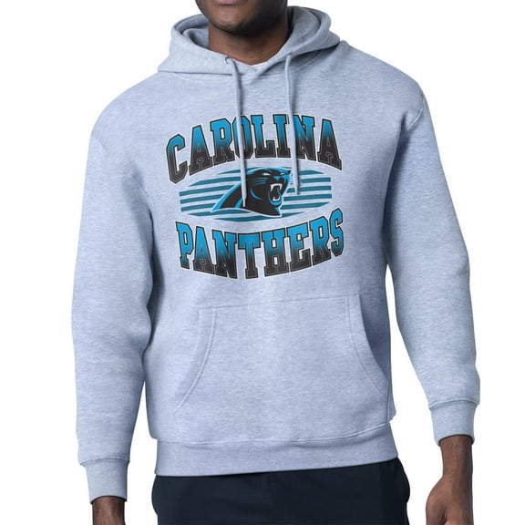 Men's Starter Heather Gray Carolina Panthers Team Grit Graphic Hoodie