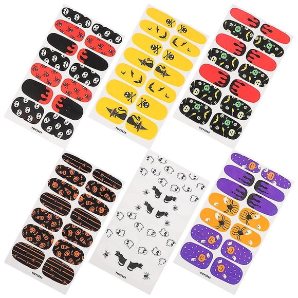 Calcomanías de Uñas de Halloween Allinless 6 Hojas