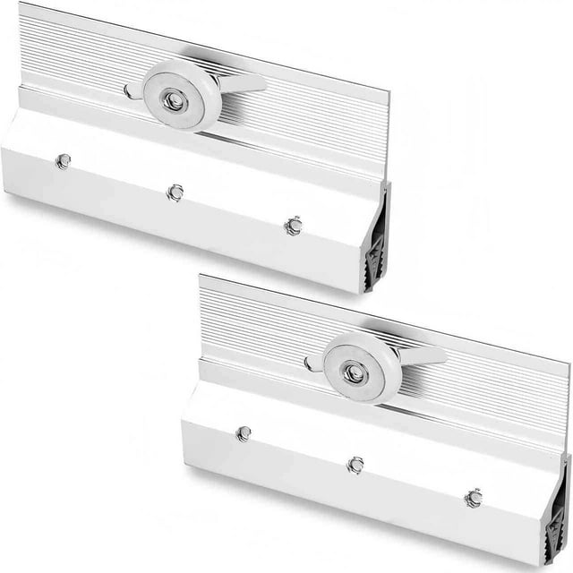 2 Pcs m 6053 Rouleaux de Porte de Douche Sans Cadre Assemblage de Rouleau de Support Supérieur, Roue en Plastique Ronde 3/4 Po Pièces de Rechange pour Porte de Douche Roulements à Billes, Aluminium Extrudé, Finition Chrome., Argent