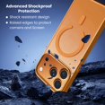 thumbnail image 4 of Entronix Bundle Compatible with iPhone 17 Pro Max — Magnetic Dual-Layer Phone Case & 2 Clear Screen Protector, Anti-Drop 9H Easy Install, Orange, 4 of 8