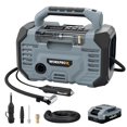 thumbnail image 1 of Compresor de aire portátil para inflar neumáticos, 150 PSI, 12 V/20 V, WORKPROX, 1 of 9
