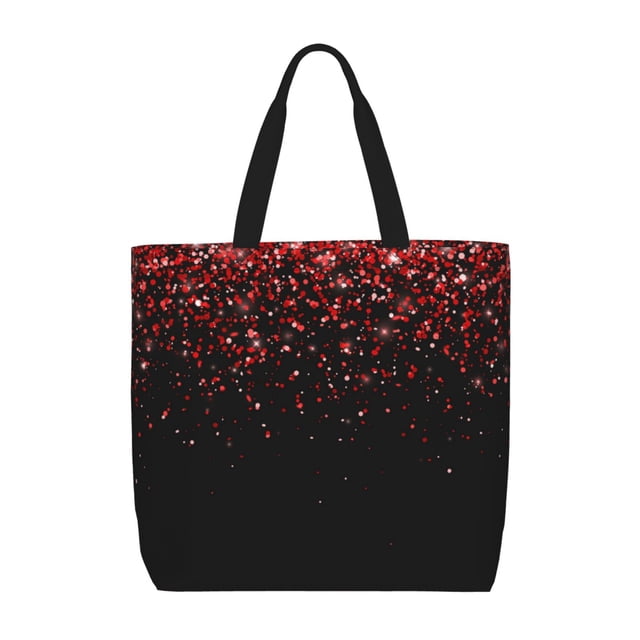 Easygdp Red Glitter1 Bolsa Tote para Mujer, Bolso de Hombro para Trabajo, Playa, Viajes, Compras y Supermercado