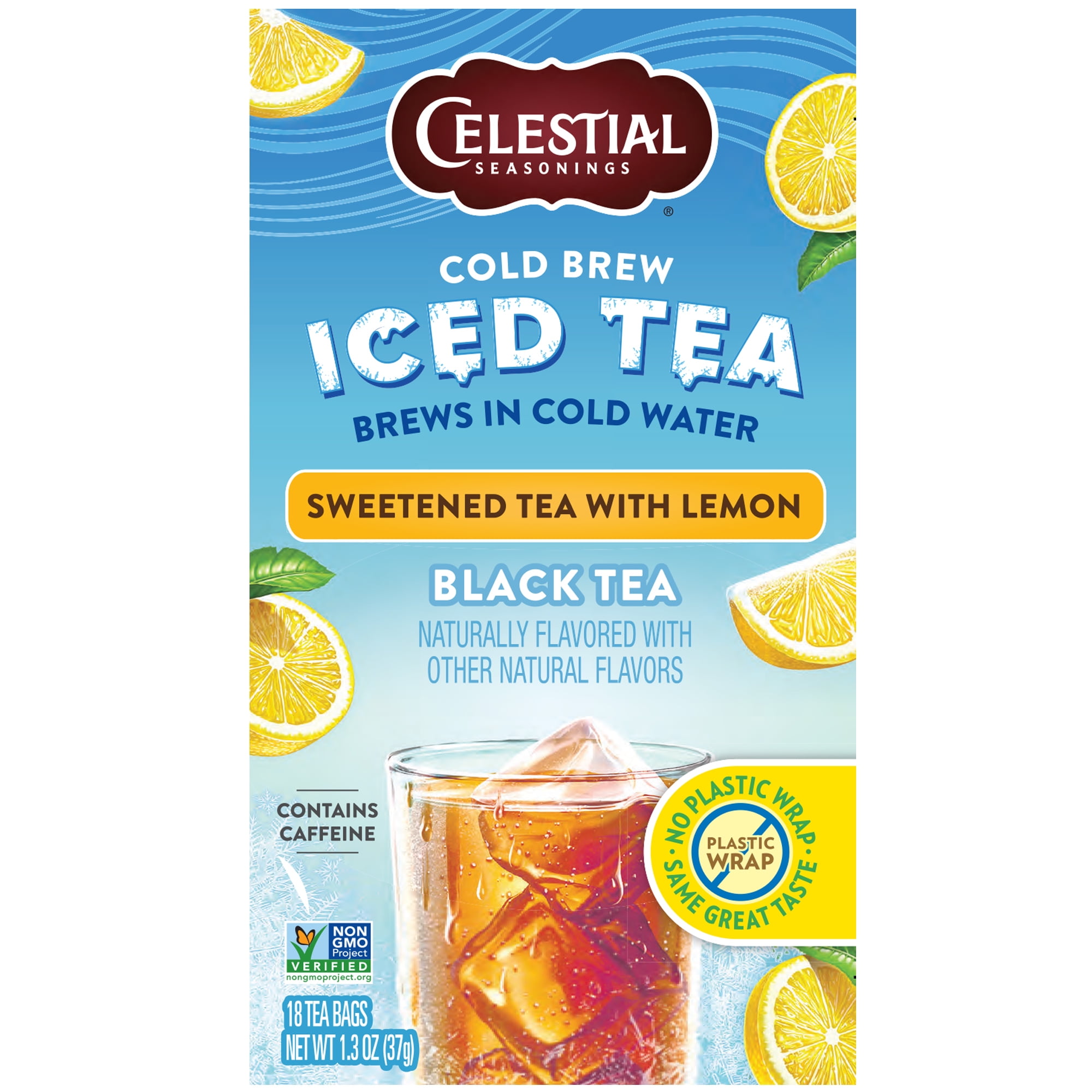 Celestial Seasonings Cold Brew Raspberry Black Iced Tea Bags, 18
