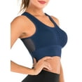 thumbnail image 5 of Women's Mesh Openwork Sports Bra Medium-Impact Workout Crop Athletic Tops Longline Yoga Bras, 5 of 5