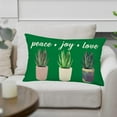thumbnail image 4 of Green Succulent Plant Throw Pillow Cover 12x20 Inch Summer Tropical Cactus Potted Leaf Peace Joy Love Modern Home Decor Pillow Cases Botanical Cushion Cover for Sofa Couch, Cotton Linen, 4 of 6