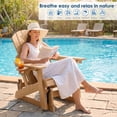 thumbnail image 3 of DEAUL Outdoor HDPE Adirondack Chair Set of 2, 3-Position Adjustable Backrest Patio Glider Rocker, All-Weather Heavy Duty Rocking Chair for Pool, Yard, Deck, Teak (2 PCS), 3 of 11