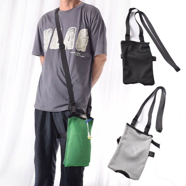 Bolsa colgante de orina de malla transpirable, bolsa colgante de urinario de gran capacidad para ancianos, bolsa de drenaje de penetración abdominal, bolsa fija