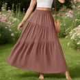thumbnail image 5 of Tqcoqu Women's High Waist Flowy Maxi Skirt Pleated Casual Long Skirt with Pockets,Rose Gold,Women's S-XXL, 5 of 6