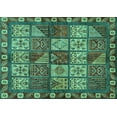 thumbnail image 1 of Ahgly Company Indoor Rectangle Abstract Turquoise Blue Modern Area Rugs, 6' x 9', 1 of 4