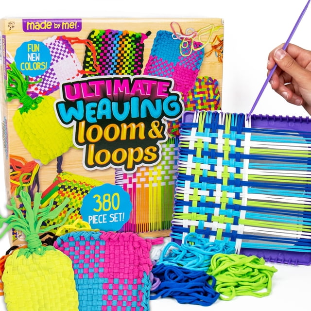 Telar Manualidades Premium - Kit Tejido 378 Lazos - Set Completo Tejer DIY - Juguete Creativo Arcoíris - Regalo Infantil