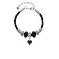 thumbnail image 2 of Delight Jewelry Silvertone Small Long Blue Heart Best Friend Celtic Knot Leather Bead Bracelet, 7"+2" Extender, 2 of 4