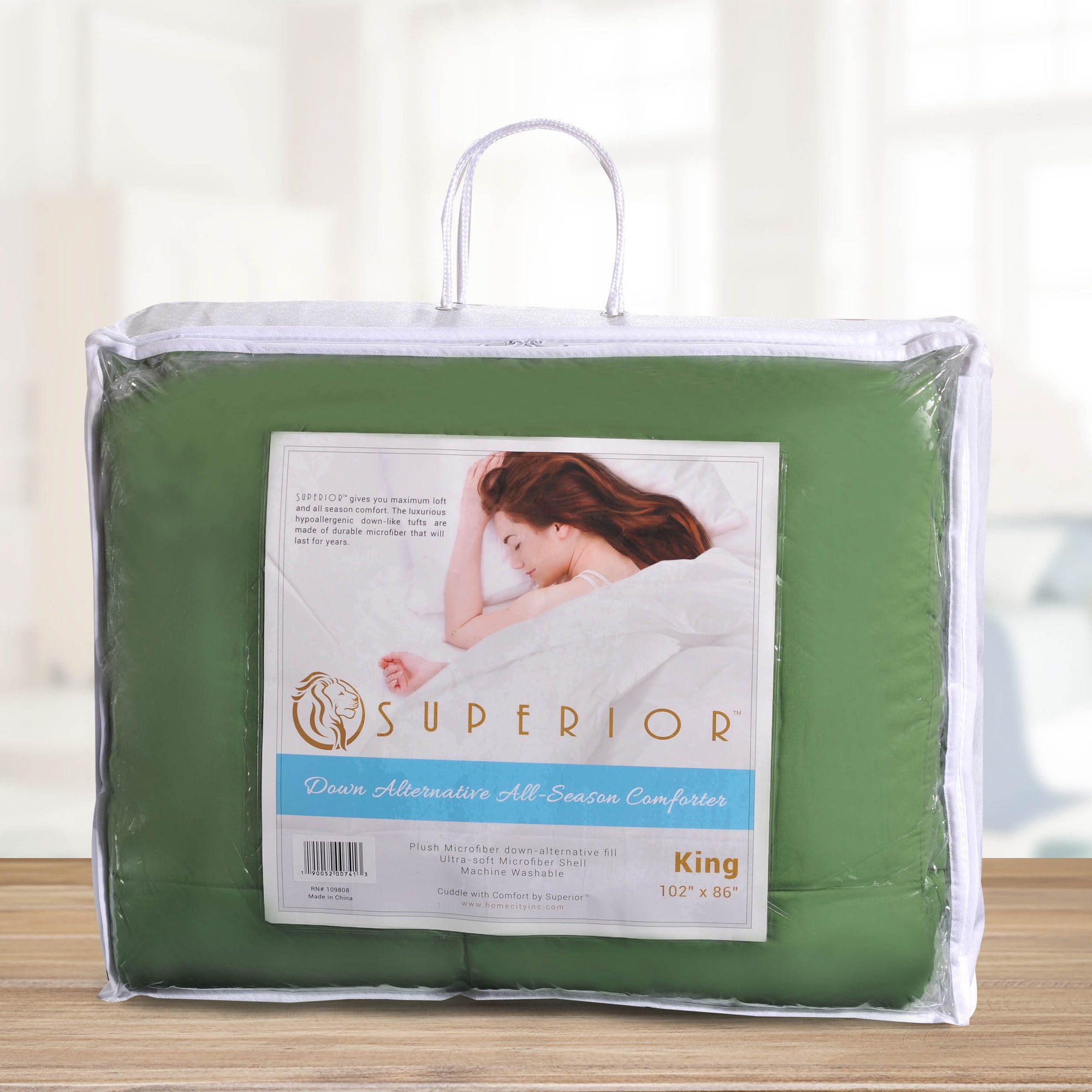 Superior Classic Reversible Comforter, King, Terrace Green